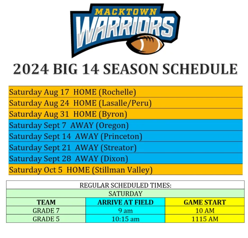 24 warrior schedule 3-4