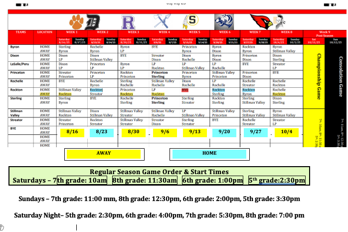 2025 Schedule